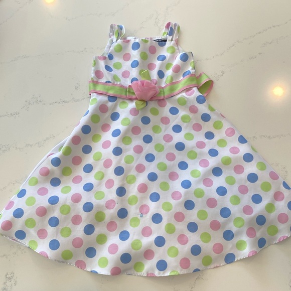 Polkadotted lined kids dress size 5 - Picture 1 of 6